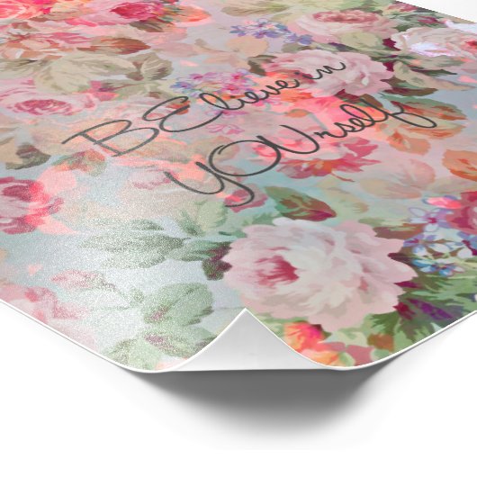 「かわいらしYOUrself信じ」引用文バラフローラ フォトプリント (角)