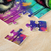 かわいらカラフルしい水色の不機嫌なヤギ ジグソーパズル (側面)