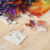 かわいらカラフルしい水色ヤギのジグソーパズル ジグソーパズル (側面)