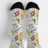 かわいイタリアンいピザ好き ソックス (上部)