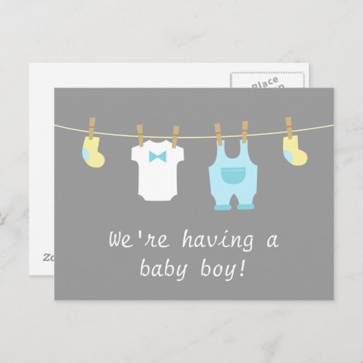 かわいエレガントい男の赤ちゃん 案内ポストカード (正面/裏面)