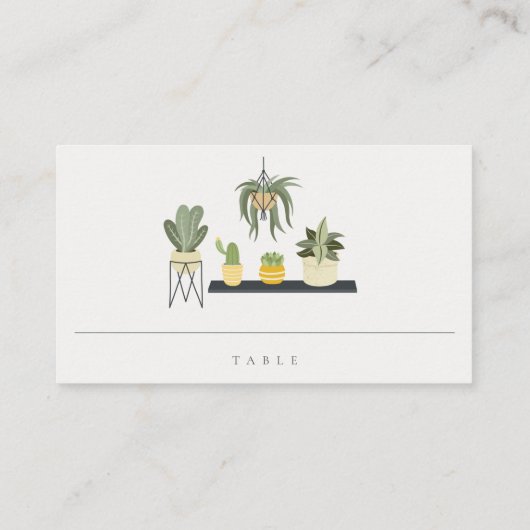 かわいエレガントい鉢状の多肉植物結婚の プレイスカード (裏面)