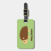 かわいカスタムいハリネズミの旅行手荷物タ子供へグ ラゲッジタグ (正面縦)