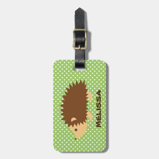 かわいカスタムいハリネズミの旅行手荷物タ子供へグ ラゲッジタグ (正面縦)