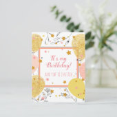 かわいカスタムい誕生日パーティの招待状はがき インビテーションポストカード (スタンド正面)