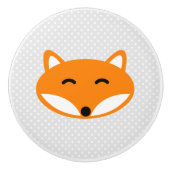 かわいカスタムい赤いキツネ子供部屋ドアと引き出しノブ セラミックノブ (正面)