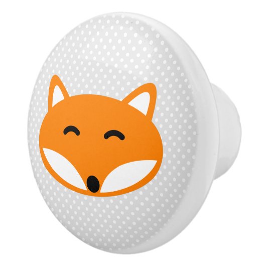 かわいカスタムい赤いキツネ子供部屋ドアと引き出しノブ セラミックノブ (右)