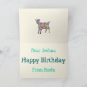 かわいカラフルいらいおもしろい山羊予測できなの動物 カード (内部)