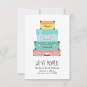 かわいカラフルいスーツケース移動 案内状 (正面)