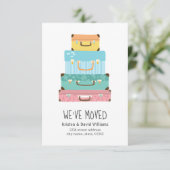 かわいカラフルいスーツケース移動 案内状 (スタンド正面)