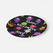 かわいカラフルいハロウィーンの黒い怪物 ペーパープレート (アングル)