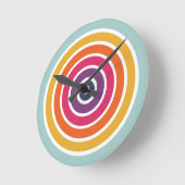 かわいカラフルい円のパターン  ラウンド壁時計 (傾斜)