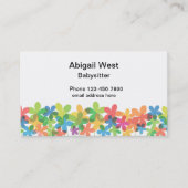 かわいカラフルい女の子のベビーシッターの名刺 名刺 (正面)