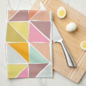 かわいカラフルい手描きの幾何学模様 キッチンタオル (四つ折り)