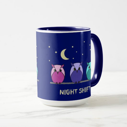 『かわいカラフルい漫画のフクロウ』 マグカップ (正面右)