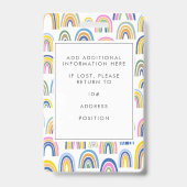 かわいカラフルい虹の従業員写真ID  バッジ (裏面)