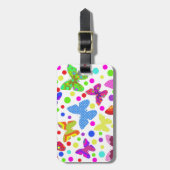 かわいカラフルい蝶や水玉模様 ラゲッジタグ (正面縦)