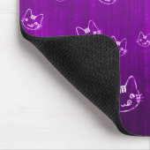 かわいクールい紫猫猫の猫柄 マウスパッド (コーナー)