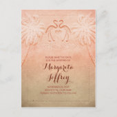 かわいグラデーションいフラミンゴビーチは日付はがきを保存 案内ポストカード (正面)