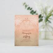 かわいグラデーションいフラミンゴビーチは日付はがきを保存 案内ポストカード (スタンド正面)