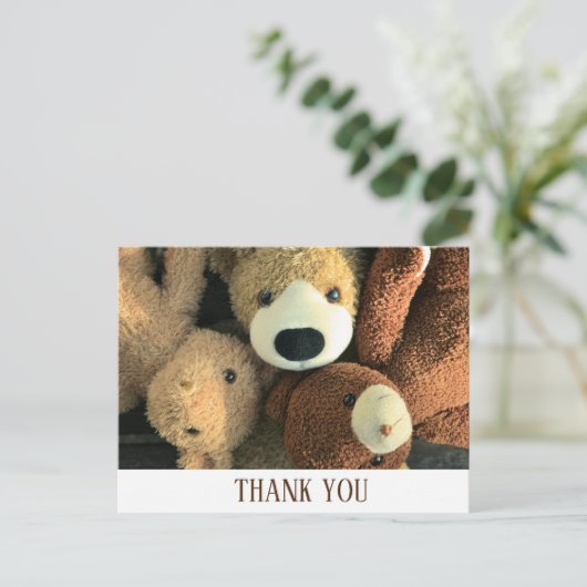 かわいシンプルいテディベアはがきありがとう ポストカード (スタンド正面)