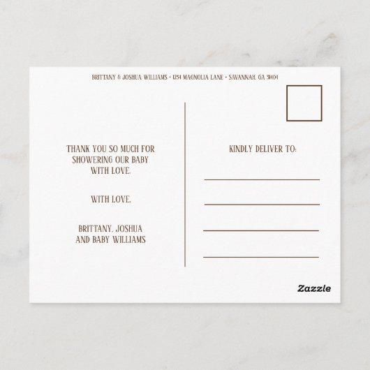 かわいシンプルいテディベアはがきありがとう ポストカード (裏面)