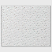 かわいシンプルい冬のペンギンとキノコ ラッピングペーパー (フラット)