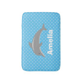 かわいパーソナライズされたいイルカで青い子ども用バスマット バスマット (正面縦)