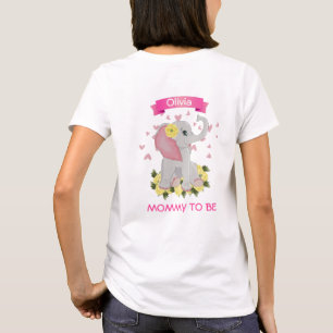 かわいパーソナライズされたいゾウのママがベビーシャワーに Tシャツ