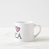 かわいパーソナライズされたいピンクのハート エスプレッソカップ (右)