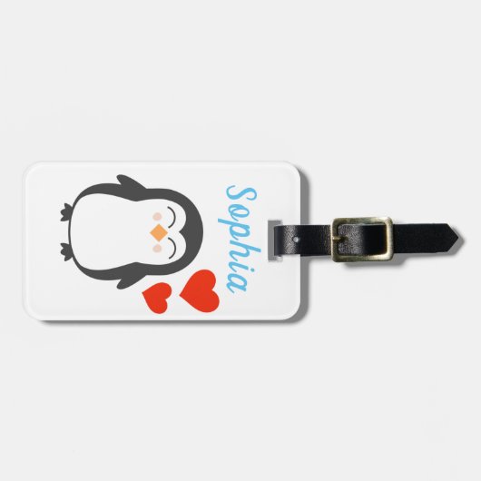 かわいパーソナライズされたいペンギンラゲッジタグ ラゲッジタグ (正面横)