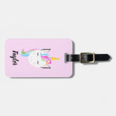 かわいパーソナライズされたい一角獣 ラゲッジタグ (正面横)