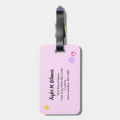 かわいパーソナライズされたい一角獣 ラゲッジタグ (裏面縦)