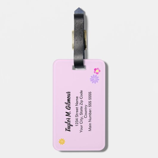 かわいパーソナライズされたい一角獣 ラゲッジタグ (裏面縦)