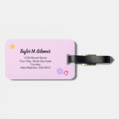 かわいパーソナライズされたい一角獣 ラゲッジタグ (裏面横)