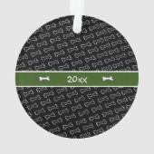 かわいパーソナライズされたい犬の骨を飼う犬の写真 オーナメント (裏面)