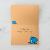 かわいパーソナライズされたい象の母の日のカード カード (内部)