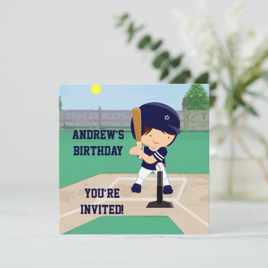 かわいパーソナライズされたい野球マンガ 招待状 (スタンド正面)