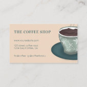 かわいモダンいグリーンコーヒーショップカップイラストレーション 名刺 (裏面)