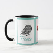 かわいモダンいスカンジナビアの平和愛クリスマス マグカップ (左)