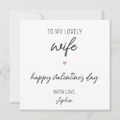 かわいモダンいバレンタインデーの妻カード カード (正面)