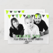 かわいモダンいバンティングフラグズフォト誕生日ありがとう ポストカード (正面/裏面)