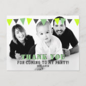 かわいモダンいバンティングフラグズフォト誕生日ありがとう ポストカード (正面)
