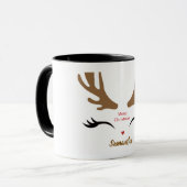 かわいモダンいメリークリスマスのトナカイ顔 マグカップ (正面左)