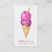 かわいモダンい夏アイスクリームパーラー水色 名刺 (正面)