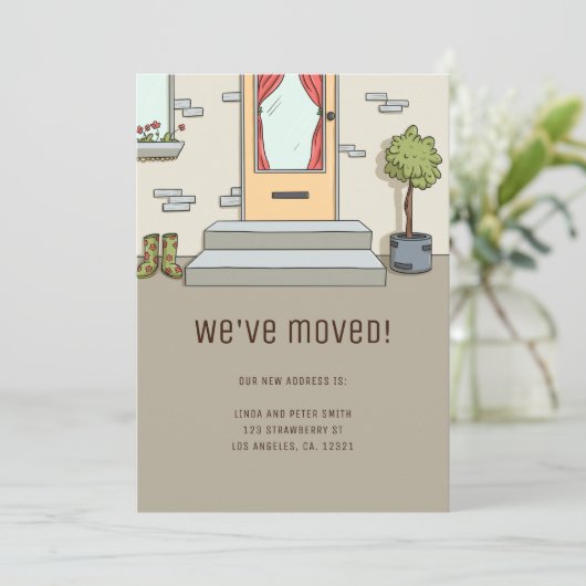 かわいモダンい引っ越しましたの住所の変更 案内状 (スタンド正面)