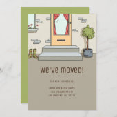 かわいモダンい引っ越しましたの住所の変更 案内状 (正面/裏面)