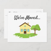 かわいモダンい新しいアドレス 案内ポストカード (正面/裏面)