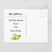 かわいモダンい新しいアドレス 案内ポストカード (裏面)