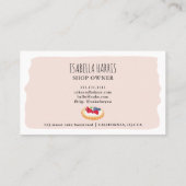 かわいモダンい水彩パイケーキのベーカー 名刺 (裏面)